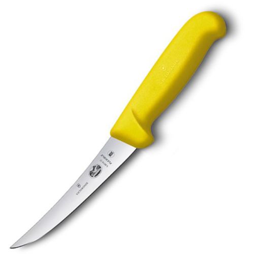Victorinox Fibrox® Stainless Steel Curved Boning Knife with Yellow