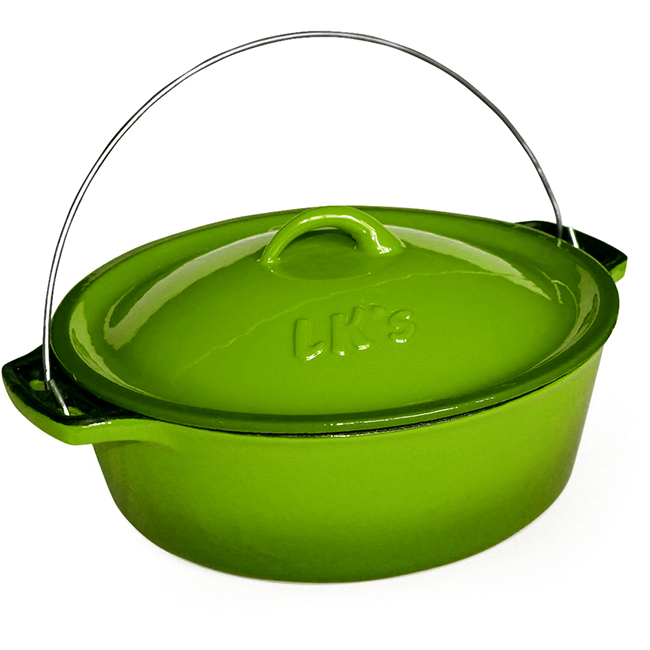 Enamelled Cast Iron Bake And Braai Pot, Green - Image 2