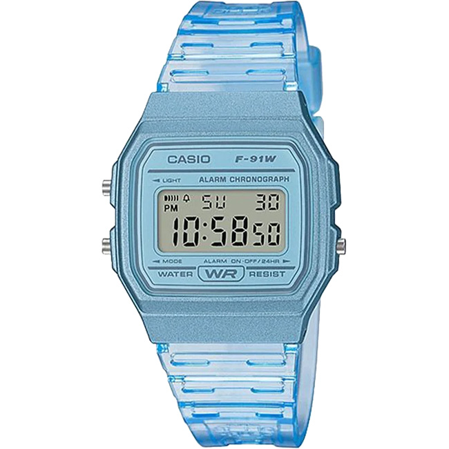 Retro Translucent Digital Wrist Watch, F-91WS