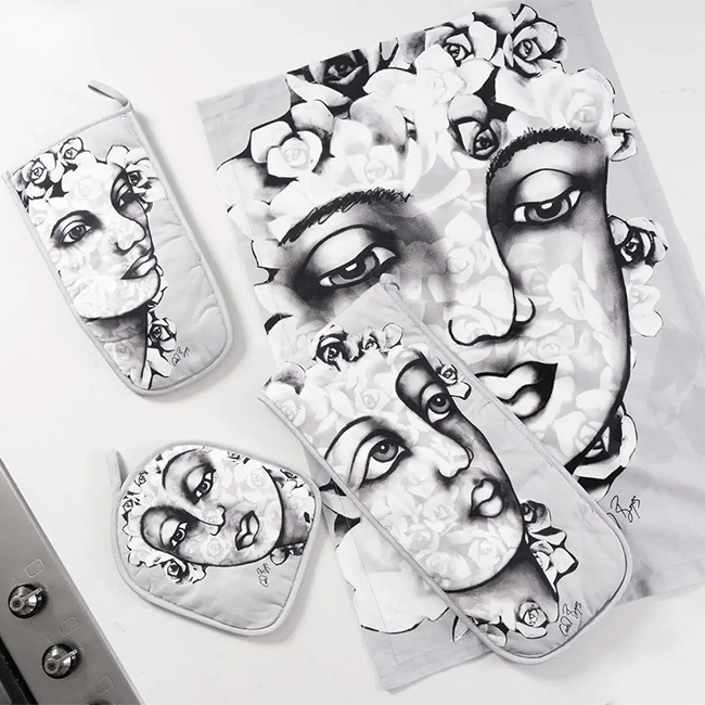 Tea Towel, Succulent Faces - Image 2