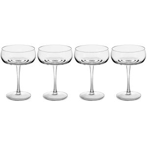 Set Of 4 Coupe Champagne Glasses, Ripple