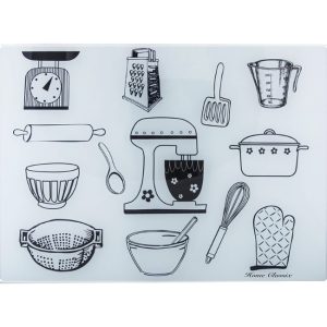 Busy Lizzie Glass Cutting Board, 40cm