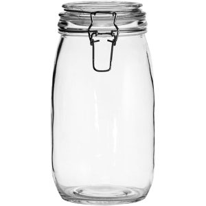 Round Canister With Hermetical Seal Clip-Top Lid, 1L