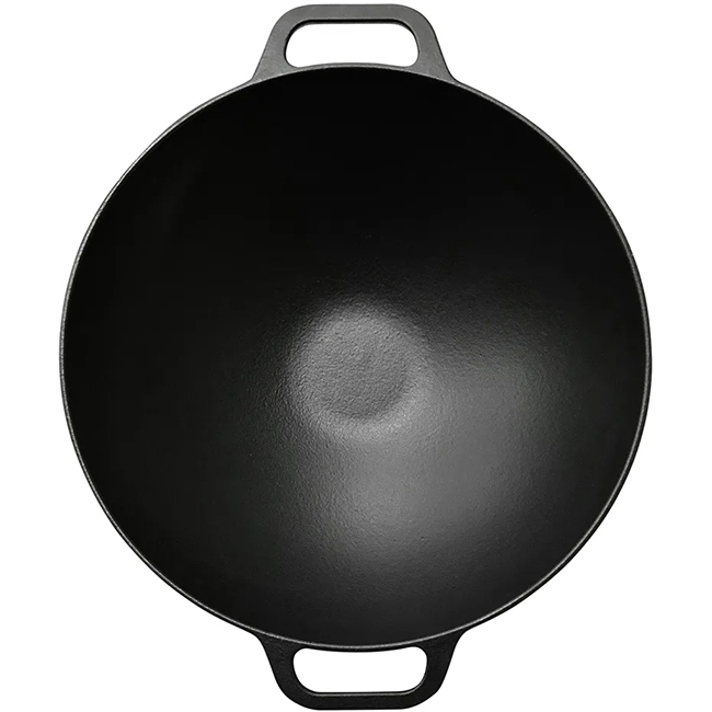 Enamelled Cast Iron Wok with Handles, 36cm - Image 2