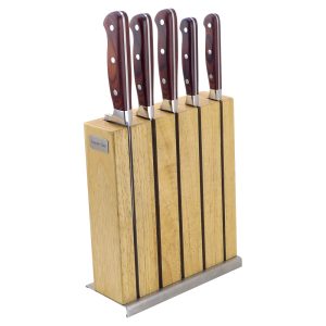 Professional Knife Block Set With Sharpener, 5pc