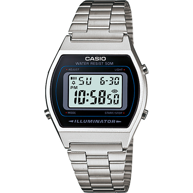 Retro 50m Unisex Digital Wrist Watch, B640WD-1AVDF
