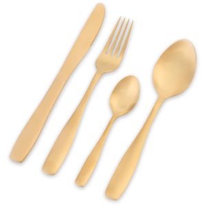 Bella Casa Matte Gold Cutlery Set, 4pc