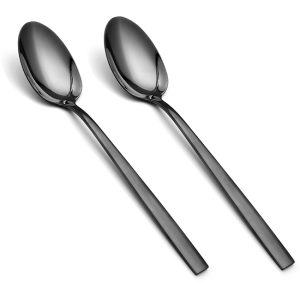 Shiny Black Table Spoon, Set Of 2