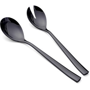 Shiny Black Salad Server Set