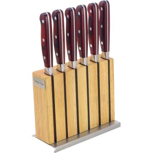 Professional Steak Knife Set In Knife Block, 6pc