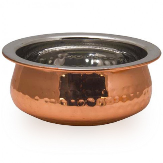 Copper Plated Hammered Handi Bowl, 12.5cm