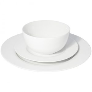 Just White Rim Dinner Set, 12pc
