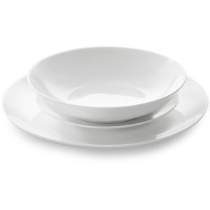 Just White Coupe Dinner Set, 12pc