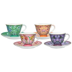 Mystique 230ml Cup & Saucer, Set Of 4