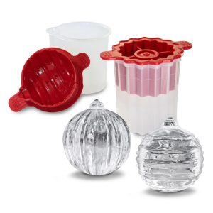 Dots & Stripes Festive Ornament Ice Moulds, Set of 2