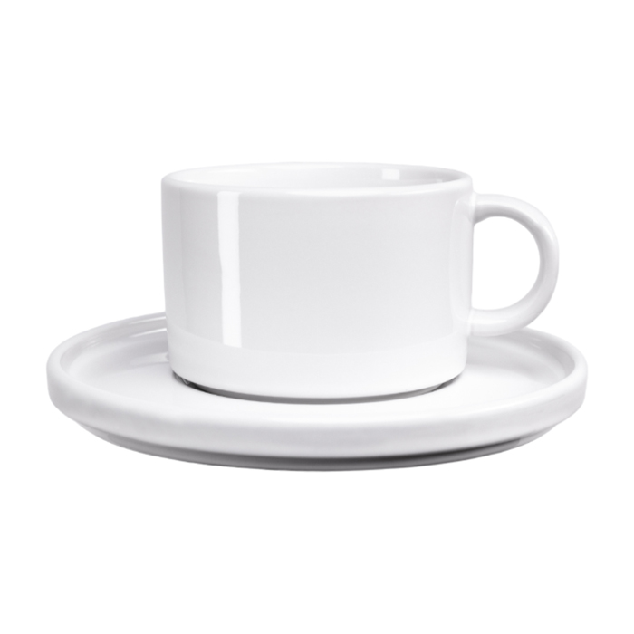 Flat Stackable Cup and Saucer - Image 2