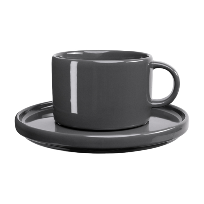 Flat Stackable Cup and Saucer