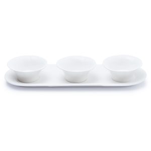 Maison Blanche Plate with 3 Bowls, 34cm