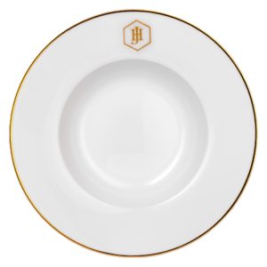 Gold Rimmed Pasta Bowl, 23cm