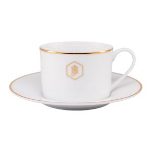 Gold Rimmed Cup and Saucer, 220ml