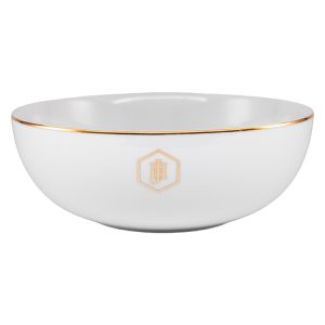 Gold Rimmed Salad Bowl, 23cm