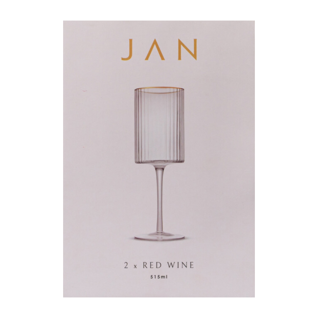 Opulent Red Wine Glasses with Gold Rim, Set of 2 - Image 2