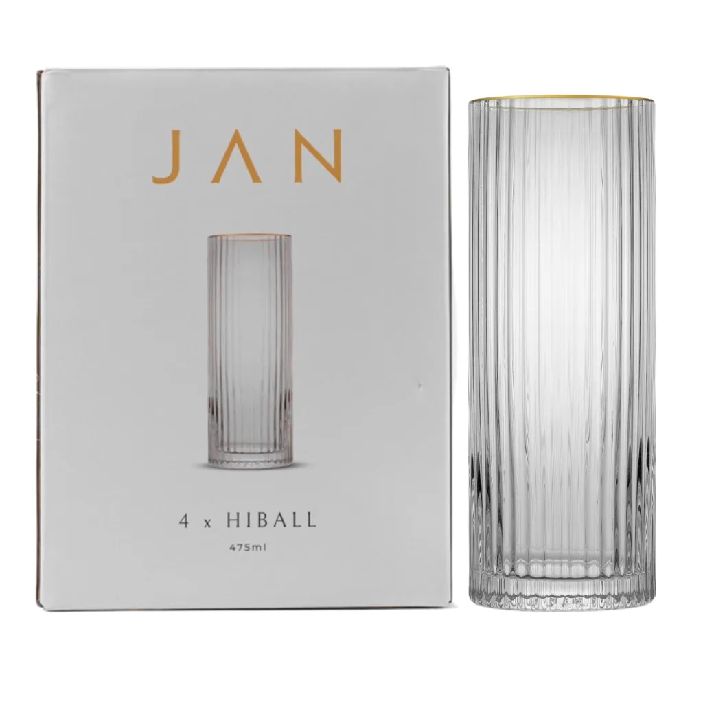 Opulent Hiball Glasses with Gold Rim, Set of 4 - Image 2