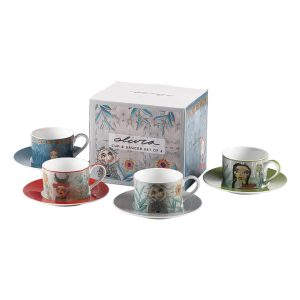 Cuzins Cup & Saucer, Set of 4