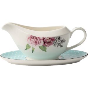 Wavy Rose Gravy Boat & Saucer