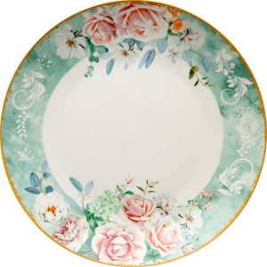 Green Floral Charger Plate