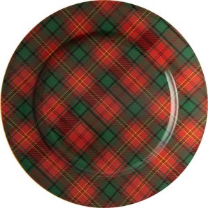 Red Tartan Dinner Plate