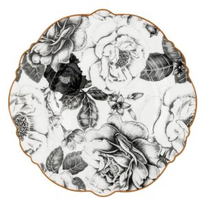 Black Rose Side Plates, Set Of 4