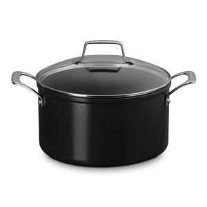 Essential Ceramic Non-Stick Stockpot with Glass Lid, 24cm